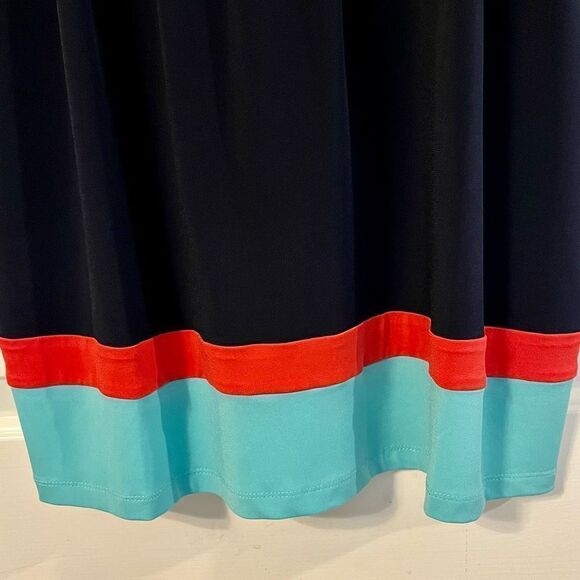 En Focus Studios Navy Color Block Elastic Waist Dress 8 - Picture 3 of 12